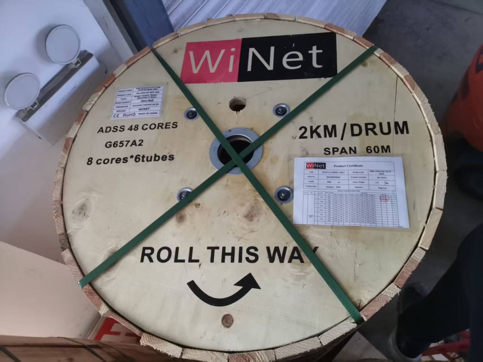 FBR-ADSS-48C-8C6T-2KM ADSS - 48 CORE - 8 Core X 6 Tup , ULTRA HAFIF - HAVAI KABLO - 2000 METRE