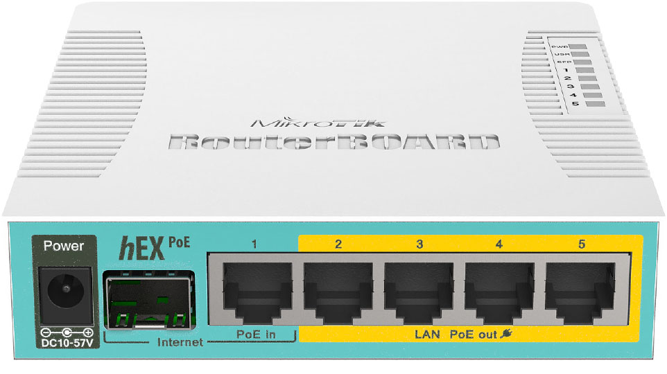 RB960PGS Mikrotik RB960PGS HEX POE 5 PORT 10/100/1000 Switch and Router POE SFP, L4
