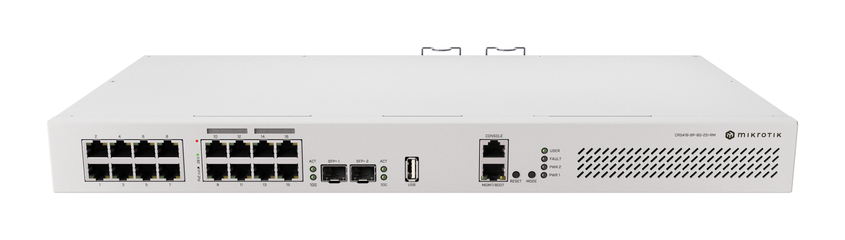 CRS418-8P-8G-2S-PLUS-RM MikroTik Cloud Router Switch 418-8P-8G-2S+RM with RouterOS L5, rackmount case
