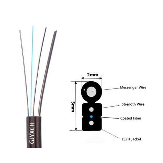 FBR-OBK-SM-G-8CORE-AA OBK 1x8 Core SM G657 LSZH - DROP FIBER ASKI TELLI / 2000 METRE / 1x1MM + 2x0.4 Çelik Askı telli