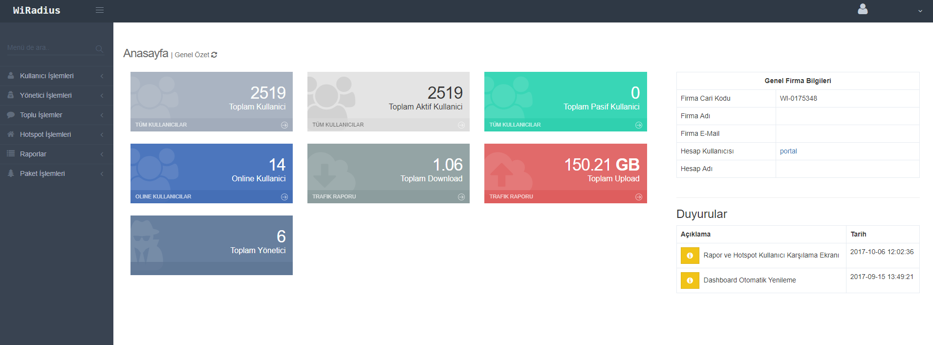 WIPOINT-25 25 ONLINE KULLANICI HOTSPOT VE LOGIN YONETIM / YILLIK