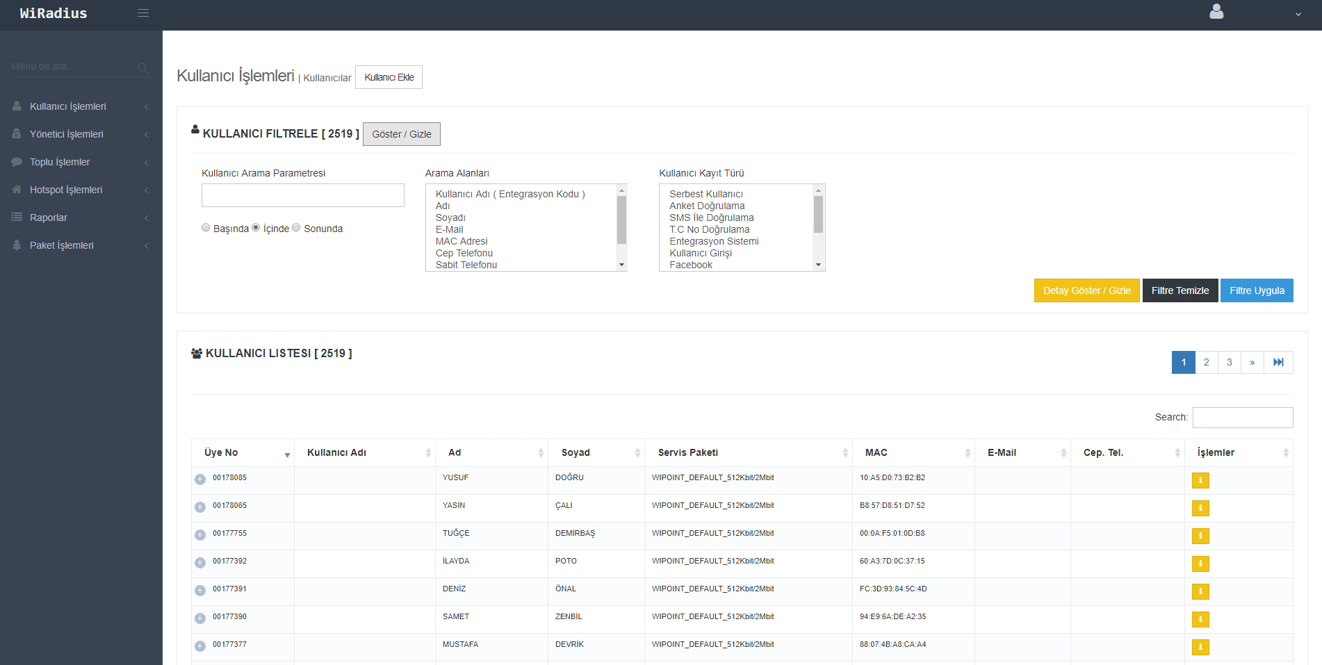 WIPOINT-25 25 ONLINE KULLANICI HOTSPOT VE LOGIN YONETIM / YILLIK